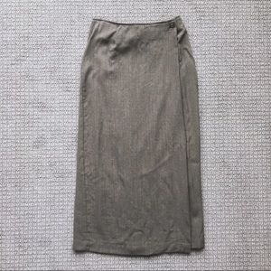 Karen Kane Wool Skirt, Brown, Button Closure, 8